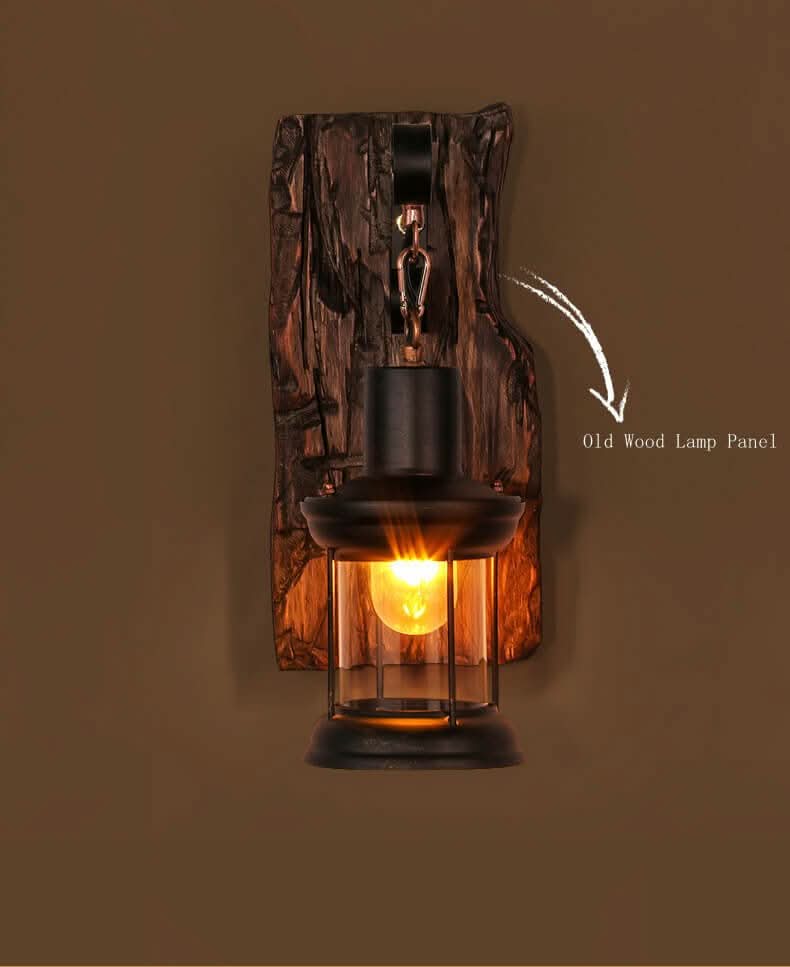 Veritas Wall Lamp – Glass Cylinder with Wooden Base & Modern LED Design