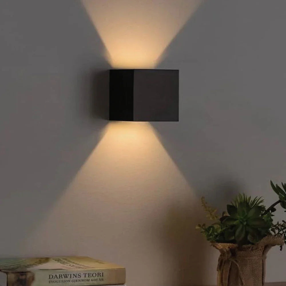 Wall Light Black Aluminium Adjustable Cube LED