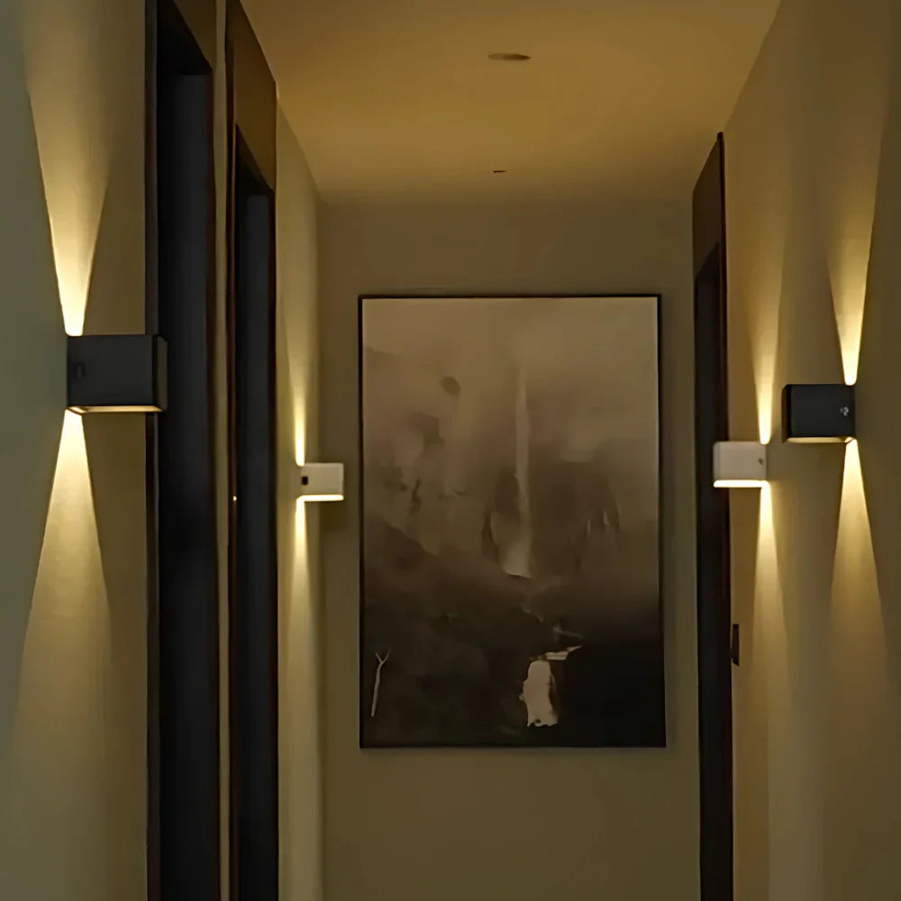 Wall Light Black Aluminium Adjustable Cube LED
