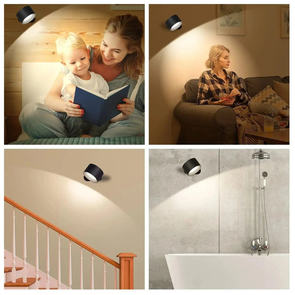 Battery Operated Wall Light | Rechargeable, 360° Adjustable & Wireless for Bedrooms, Hallways & Reading Corners