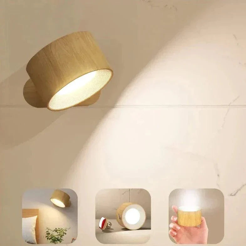 Battery Operated Wall Light | Rechargeable, 360° Adjustable & Wireless for Bedrooms, Hallways & Reading Corners