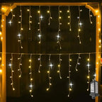 Twinkling Icicle String LED Lights | Warm White & Cool White, Extendable for Indoor & Outdoor Holiday Decor