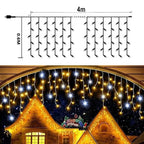 Twinkling Icicle String LED Lights | Warm White & Cool White, Extendable for Indoor & Outdoor Holiday Decor