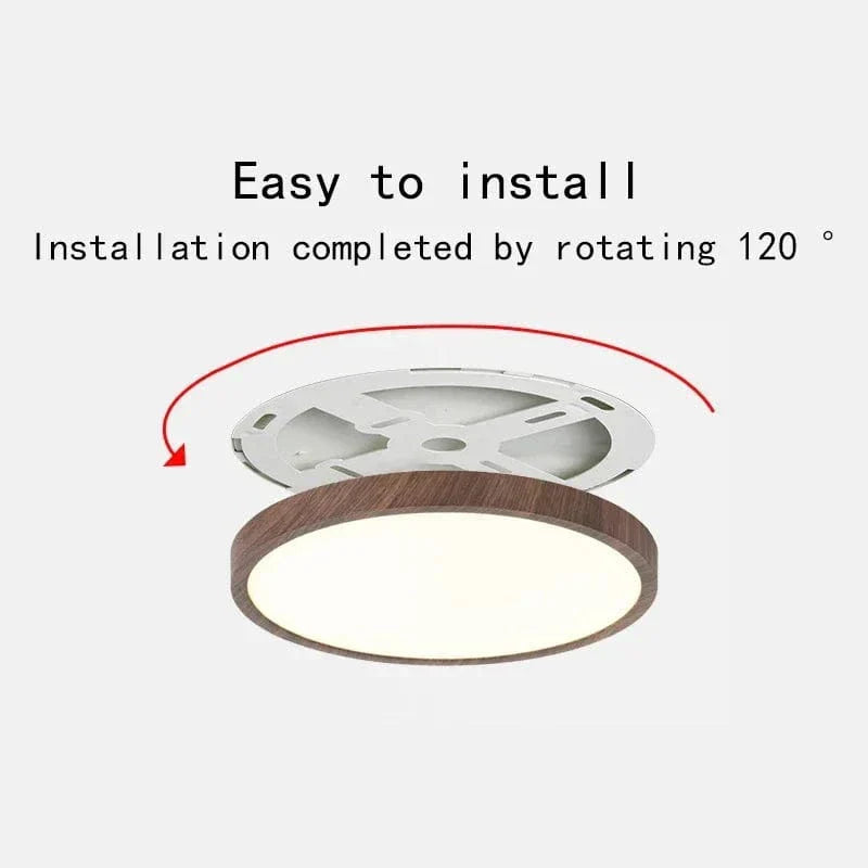 LED Ceiling Light | Ultrathin Wood Grain Design, Dustproof & Dimmable for Modern Interiors