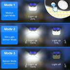 2x Solar LED Wall Light with Motion Sensor | Waterproof, 270° Wide Angle & 3 Modes for Outdoor Security in Gardens and Yards