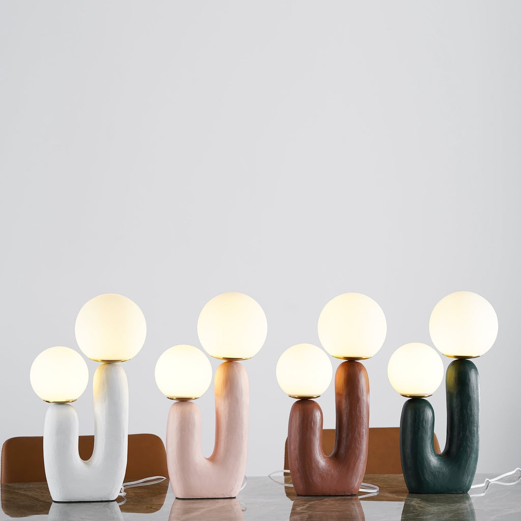 Contemporary Style Table Lamp with Natural Accent