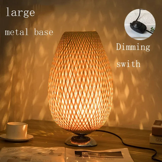 Vintage Bamboo Table Lamp - TimberGlow