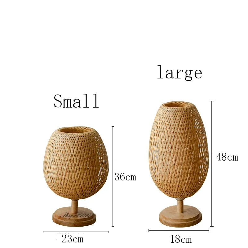 Vintage Bamboo Table Lamp - TimberGlow