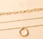 Vintage gold multi-layer chain and pendant necklace