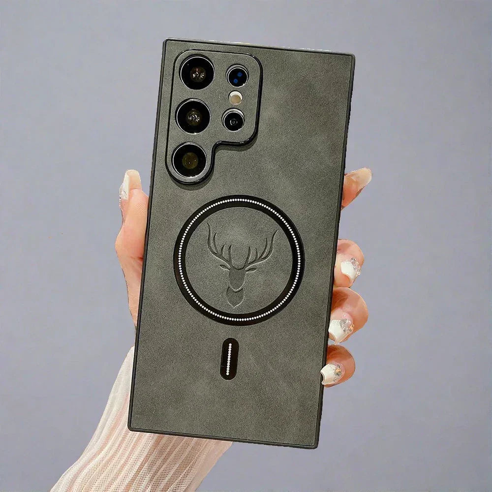 Leather Case for Samsung Phone | Magnetic Wireless Charging Case