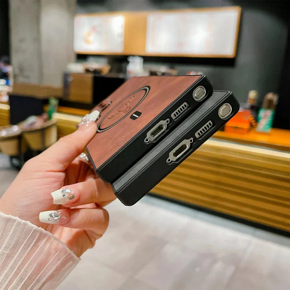 Leather Case for Samsung Phone | Magnetic Wireless Charging Case