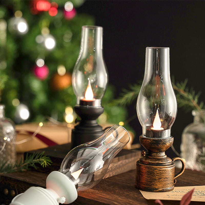 LED Table Lamp with Vintage Lantern Style