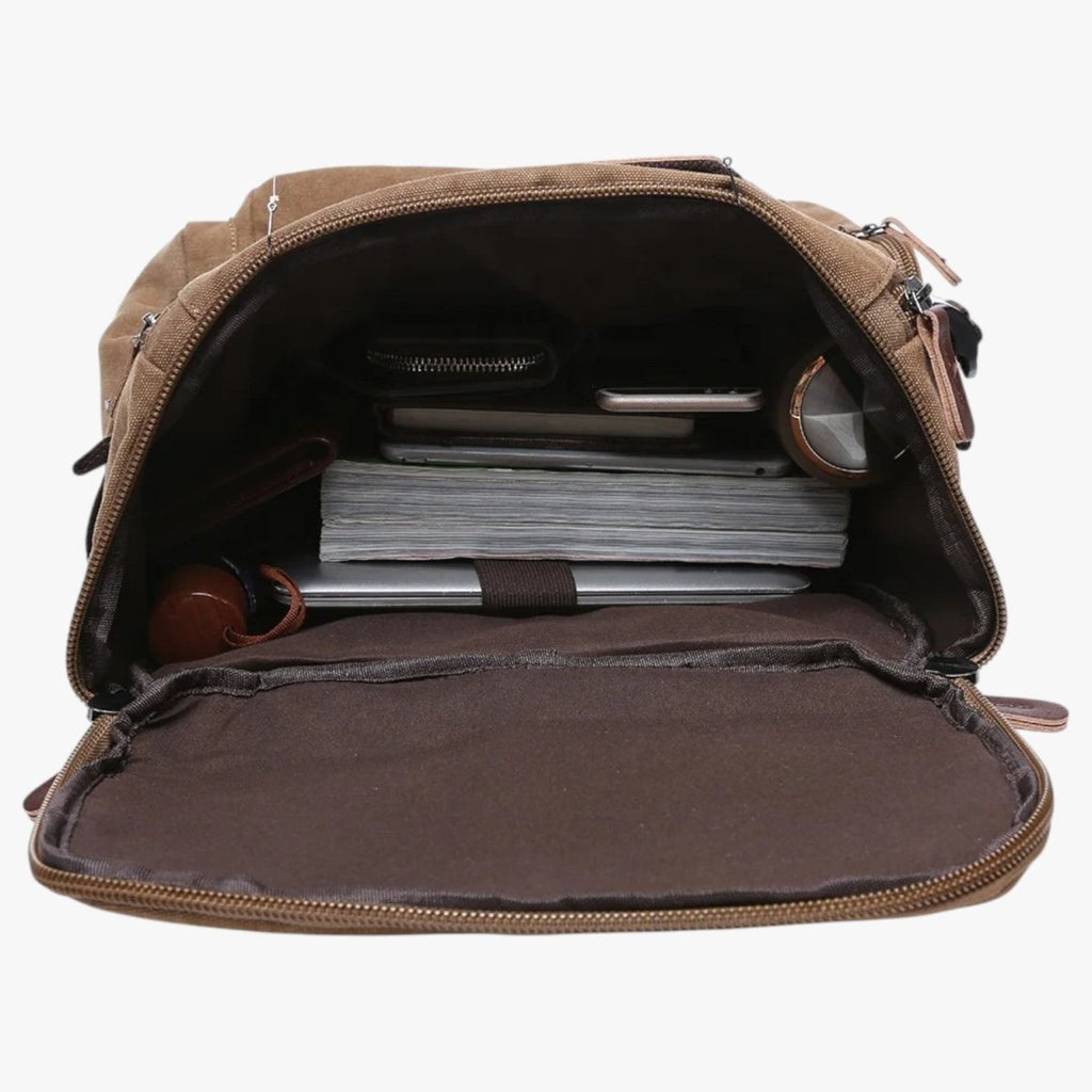 TIMECARRY – Vintage Canvas Backpack with Laptop Compartment