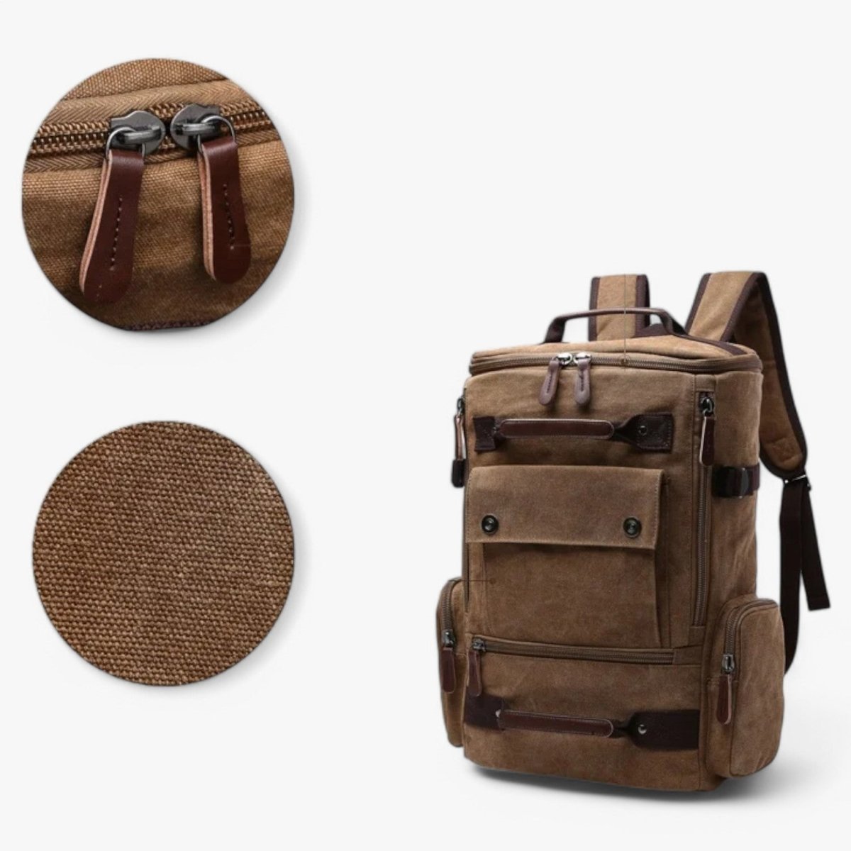 TIMECARRY – Vintage Canvas Backpack with Laptop Compartment