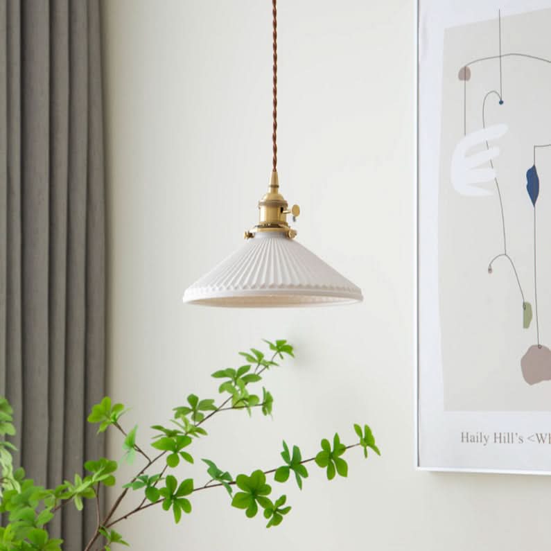Scandinavian White Ceramic Pendant Light