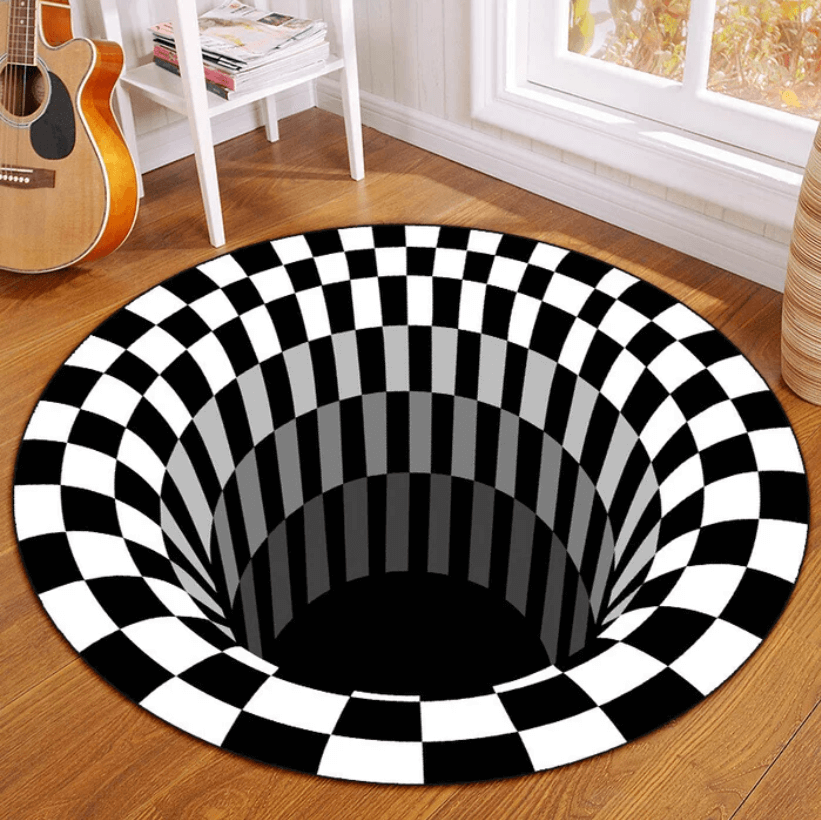 Three-dimensional carpet Optical illusion in your home
