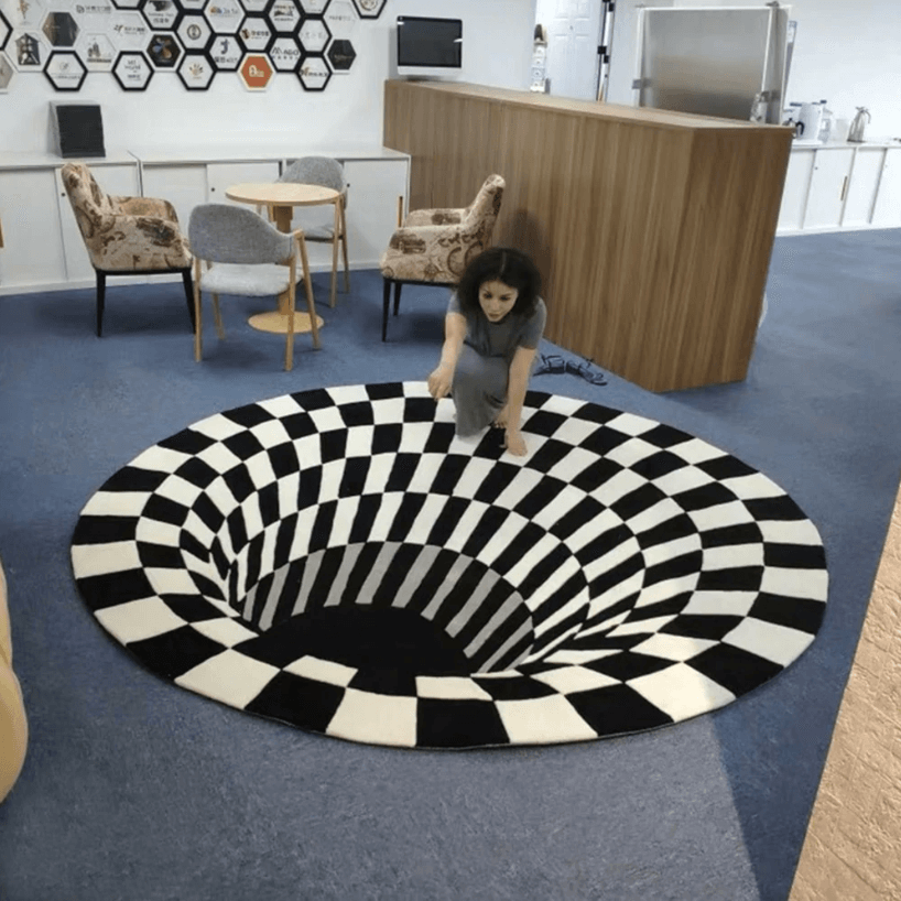Three-dimensional carpet Optical illusion in your home