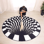 3D Illusion Vortex Rug – Round Polyester Floor Mat