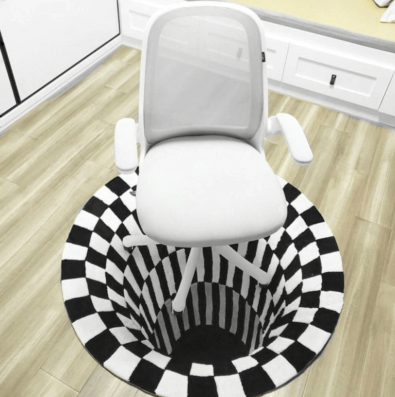 Three-dimensional carpet Optical illusion in your home