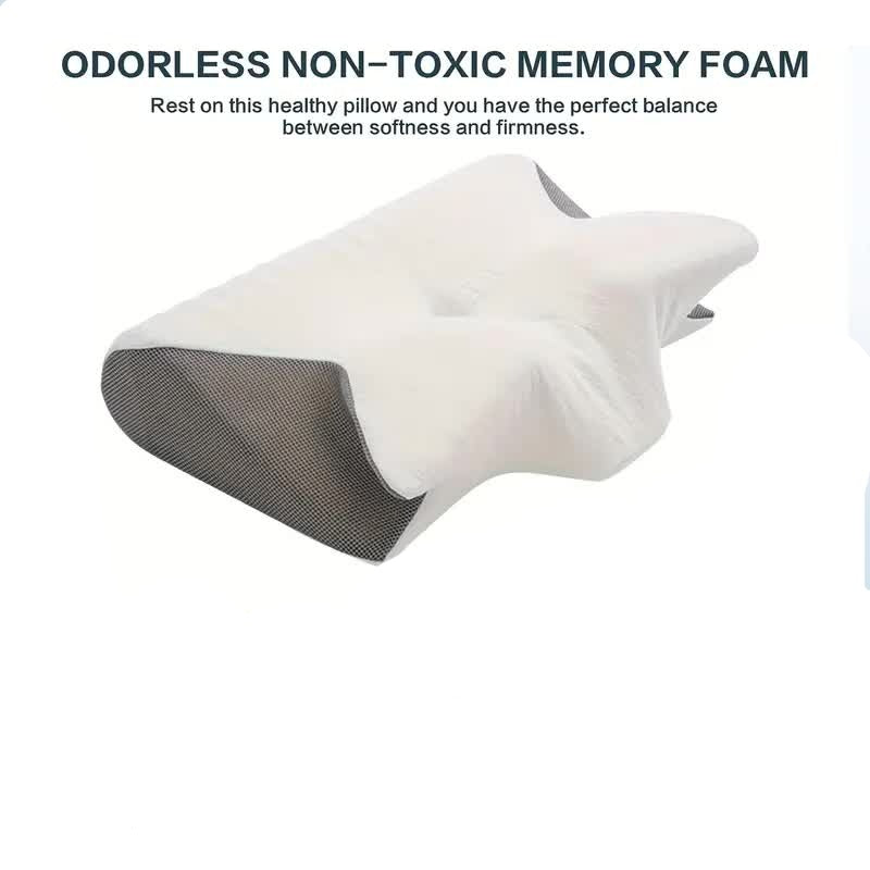 SleepEase Butterfly Memory Foam Pillow – Ergonomic Support for Side and Back Sleepers