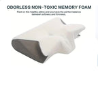 SleepEase Butterfly Memory Foam Pillow – Ergonomic Support for Side and Back Sleepers