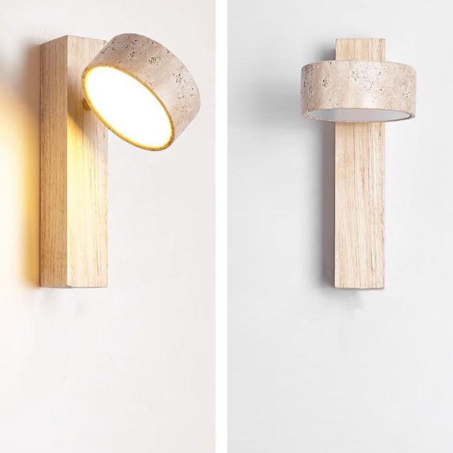 Ivory Toned Travertine Wall Lamp