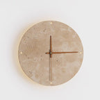 Awaken your space with the Wabi-sabi wall clock made of travertine