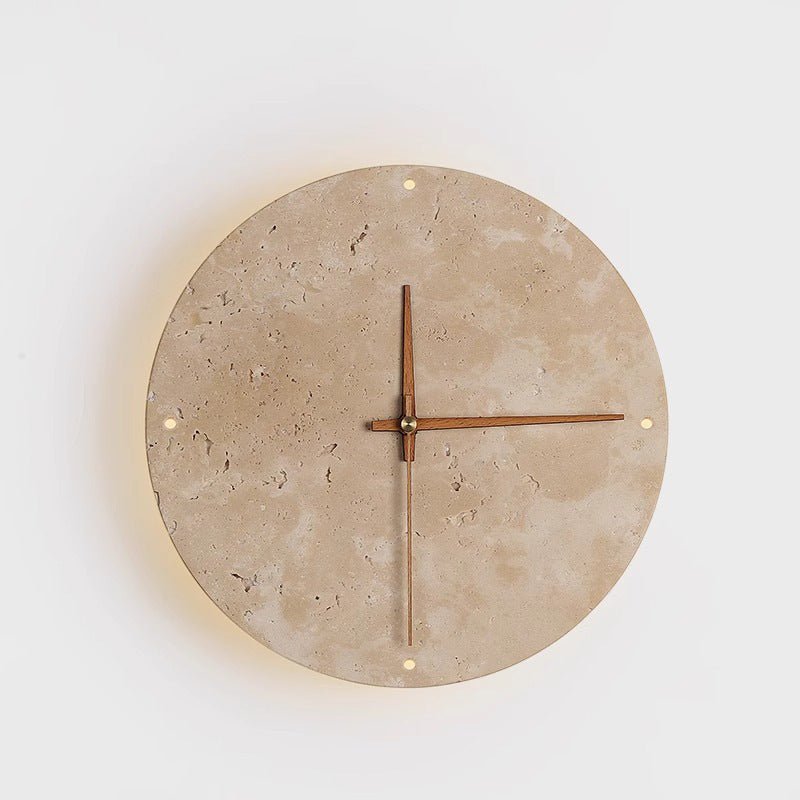 Awaken your space with the Wabi-sabi wall clock made of travertine