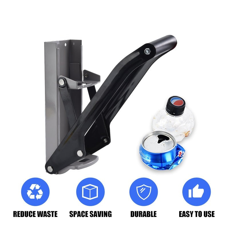 Wall-Mounted Metal Commercial Can Crusher with Bottle Opener