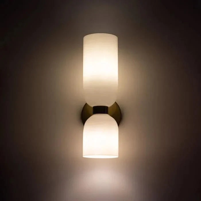 Modern Double Glass Wall Light Fixture