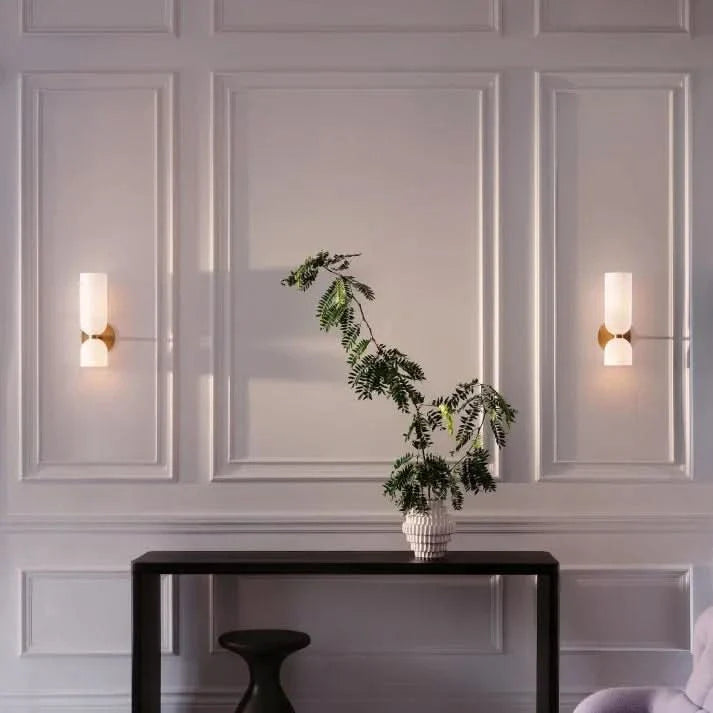 Modern Double Glass Wall Light Fixture