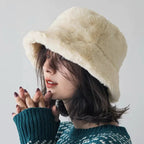Women’s Faux Rabbit Fur Autumn Bucket Hat – Lorna