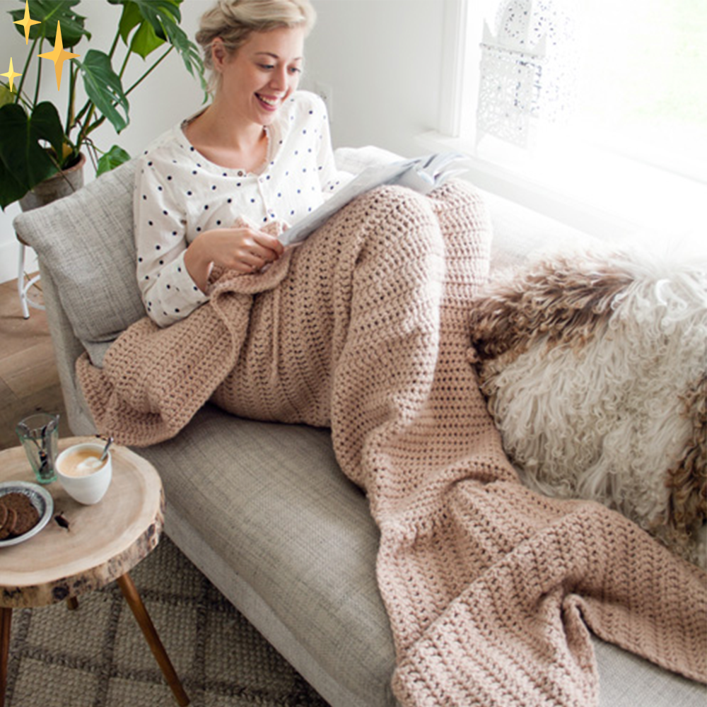 Warm Knitted Mermaid Tail Blanket - MermaidDreams