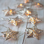 Christmas Decorations Silver Star String Lights