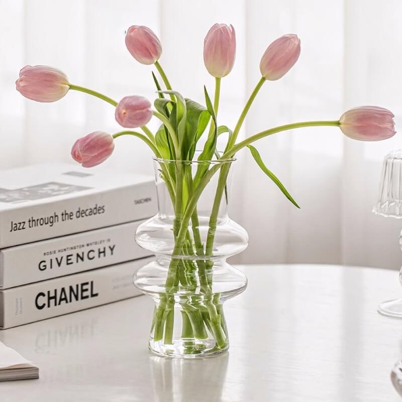 Wave-shaped Glass Flower Vase