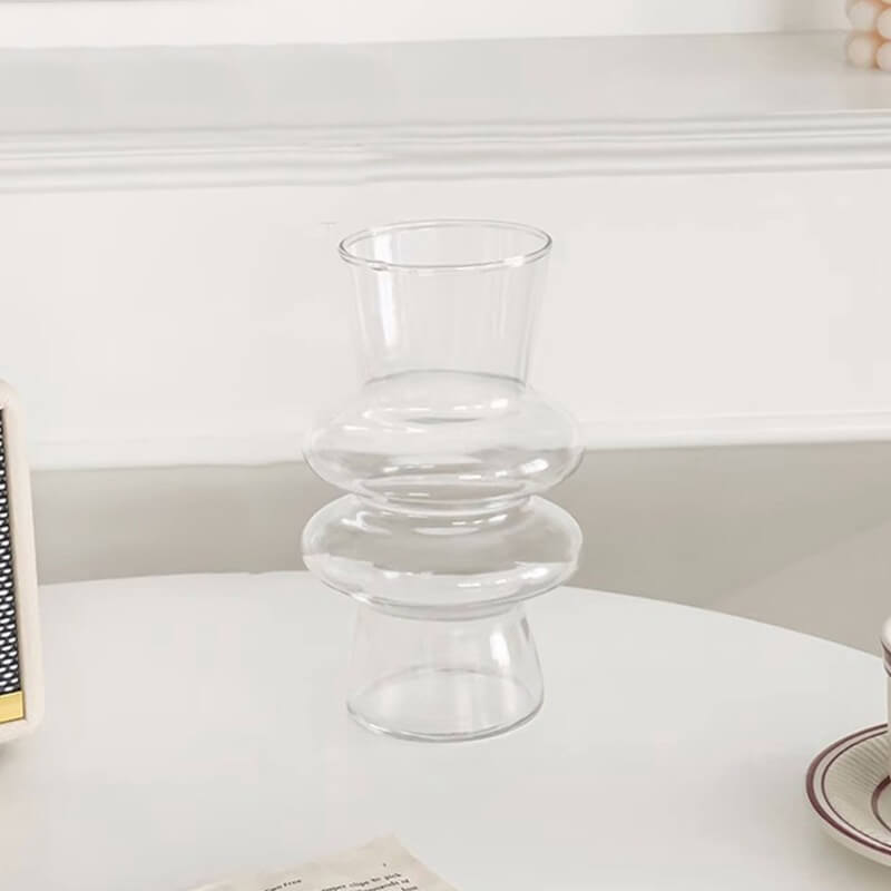 Wave-shaped Glass Flower Vase