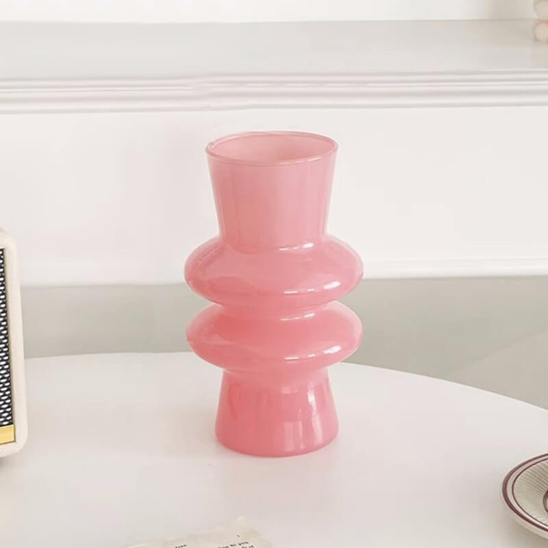 Wave-shaped Glass Flower Vase