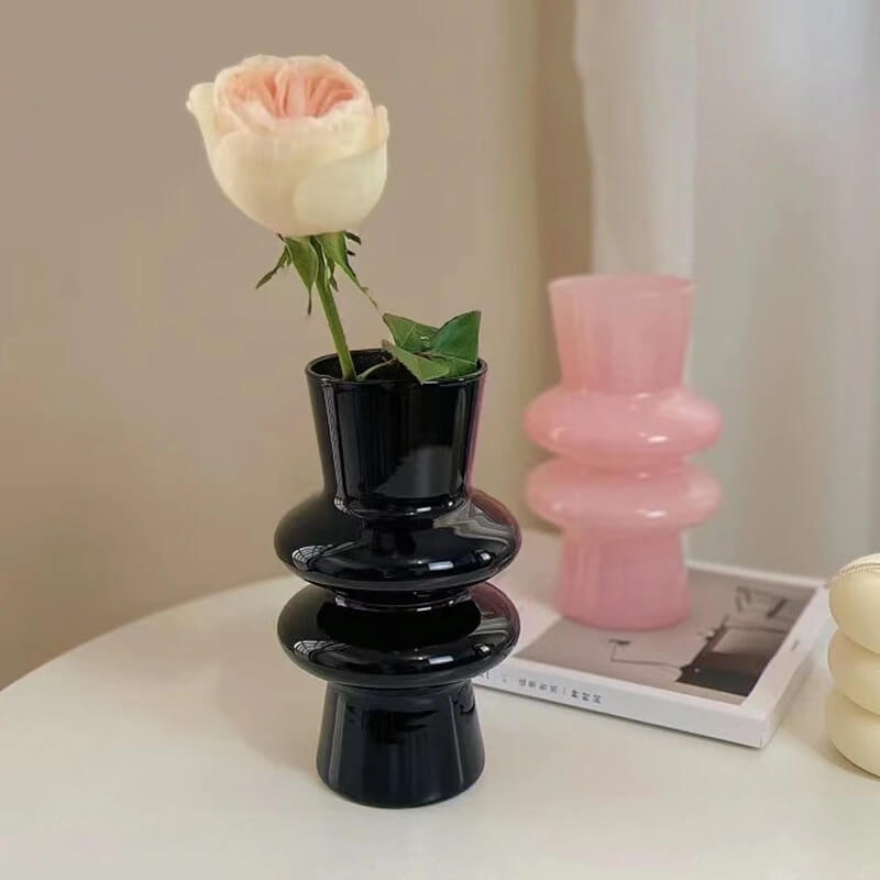 Wave-shaped Glass Flower Vase