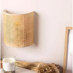 WeaveGlow Contemporary Rattan Woven Wall Lamp