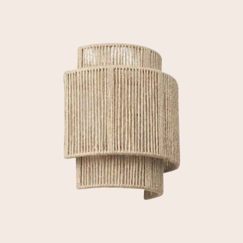 WeaveGlow Contemporary Rattan Woven Wall Lamp
