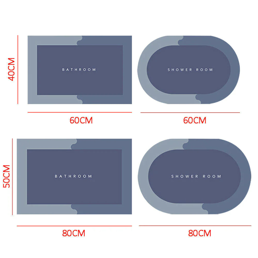 Water-Absorbent Floor Mat with Non-Slip Rubber Backing
