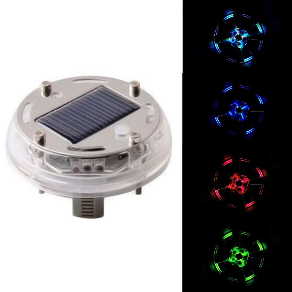 Solar-powered spoke lights