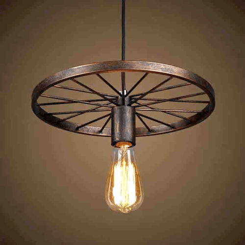 Retro-Style-Wheel-Pendant-Light