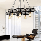 Retro-Style-Wheel-Pendant-Light