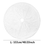 White Faux Fur Christmas Tree Skirt – Elegant Plush Carpet for Holiday Décor & New Year Charm