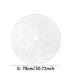 White Faux Fur Christmas Tree Skirt – Elegant Plush Carpet for Holiday Décor & New Year Charm