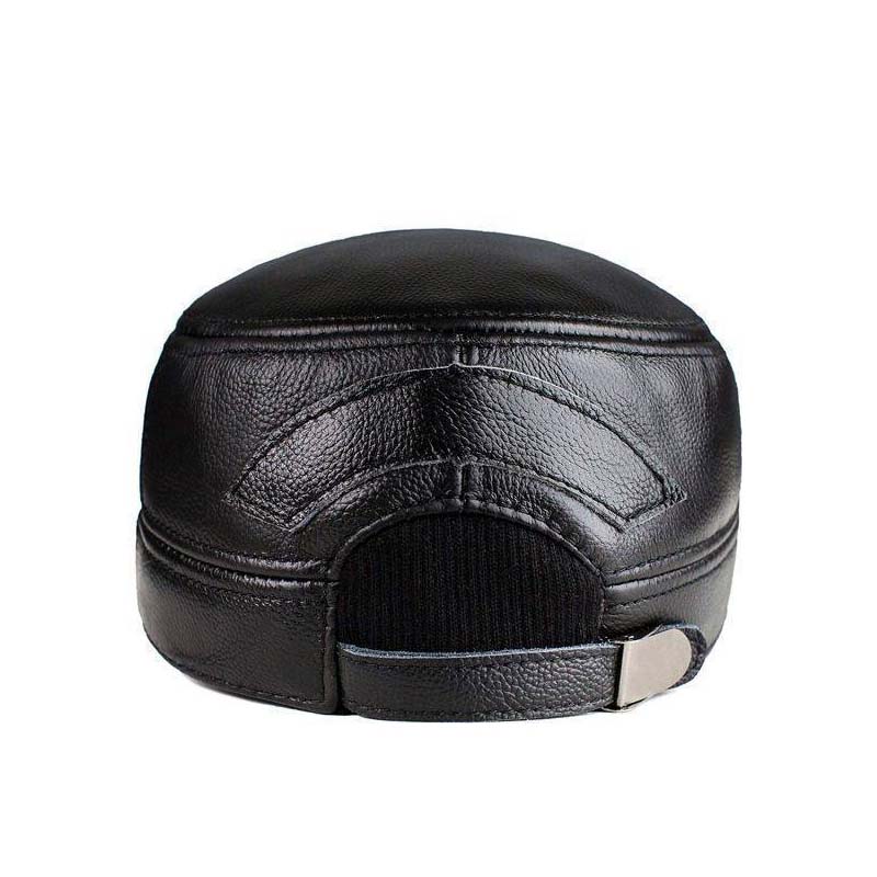 New winter hat for men with lambskin ear protection flat visor