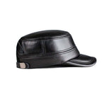 New winter hat for men with lambskin ear protection flat visor