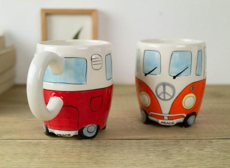 GroovyCup Camperbus Mug – Retro Ceramic Coffee Mug 330ml