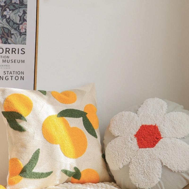 Orange Embroidery Pillowcase
